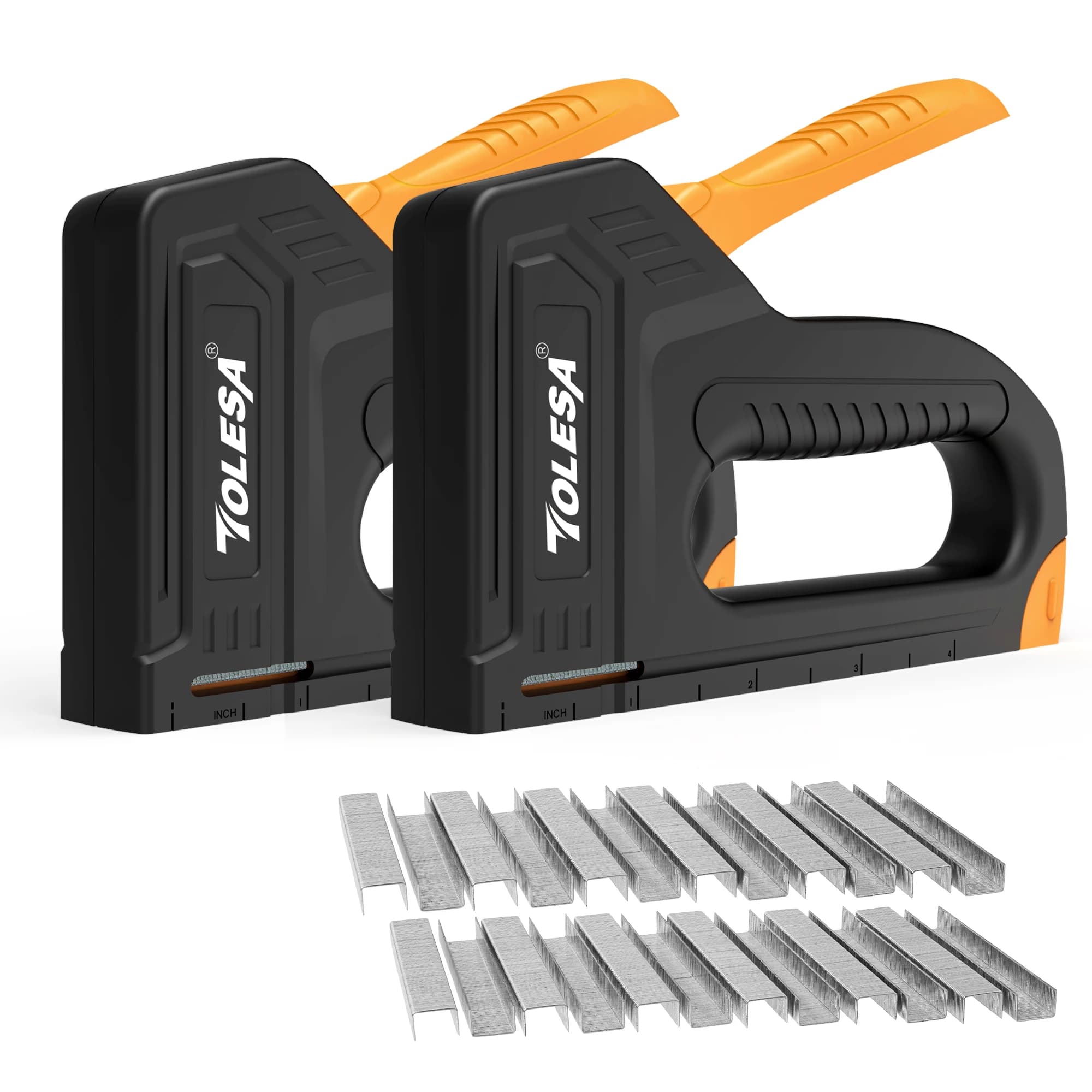 TOLESA 2 pistole per punti metallici per tappezzeria manuale in legno con 2000 punti metallici Cucitrici manuali per uso domestico leggere per l'artigianato