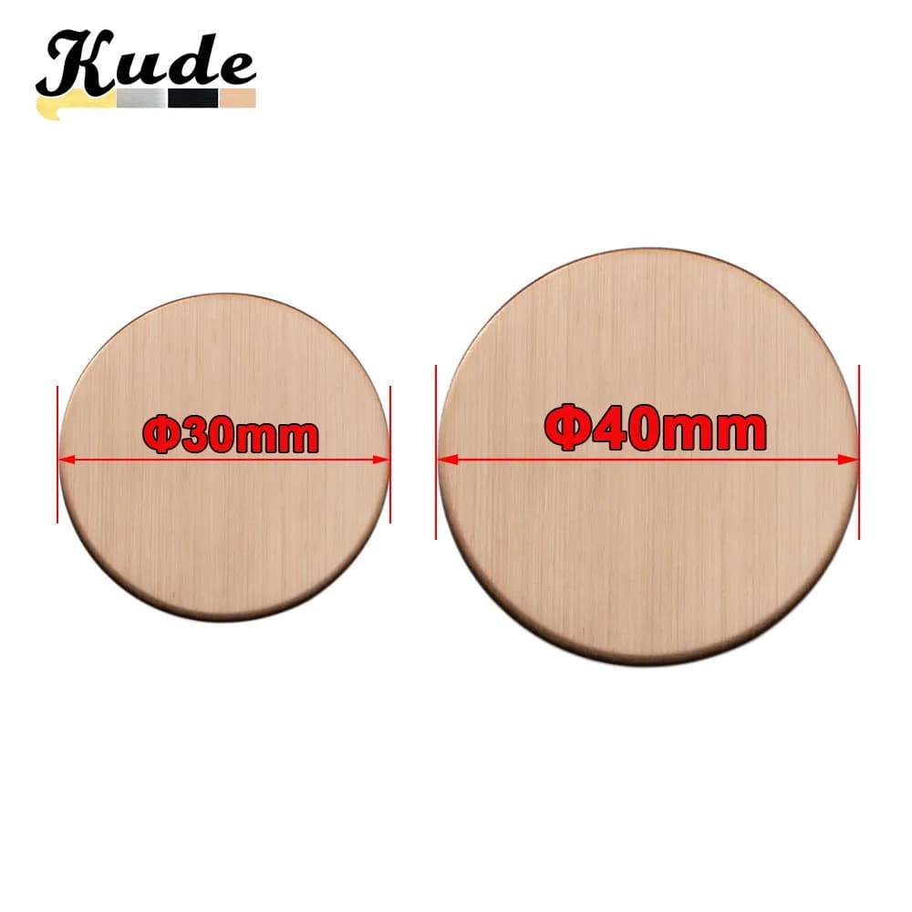 10 Metal Badge Parts for Laser Engraving, Gold and Silver Color, Stainless Steel Mirror Brushed, Raw Material for Badge 30mm 40mm