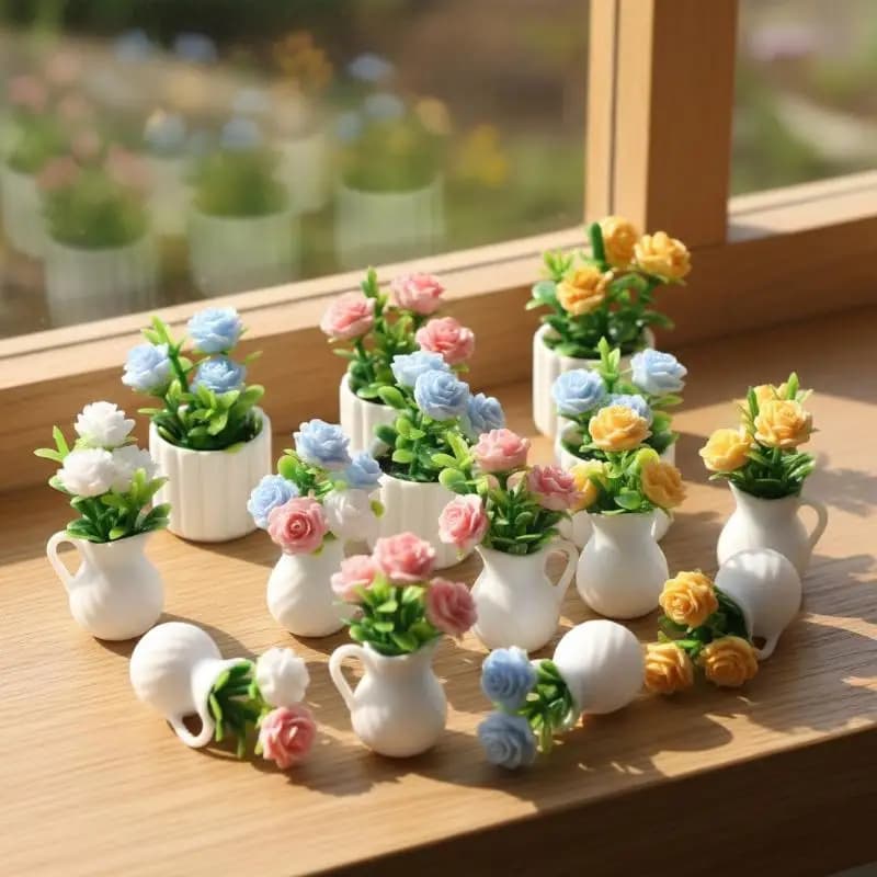 Nuovo Accessorio per Casa delle Bambole: Mini Piante Verdi in Vaso, Decorazione Micro-Paesaggistica