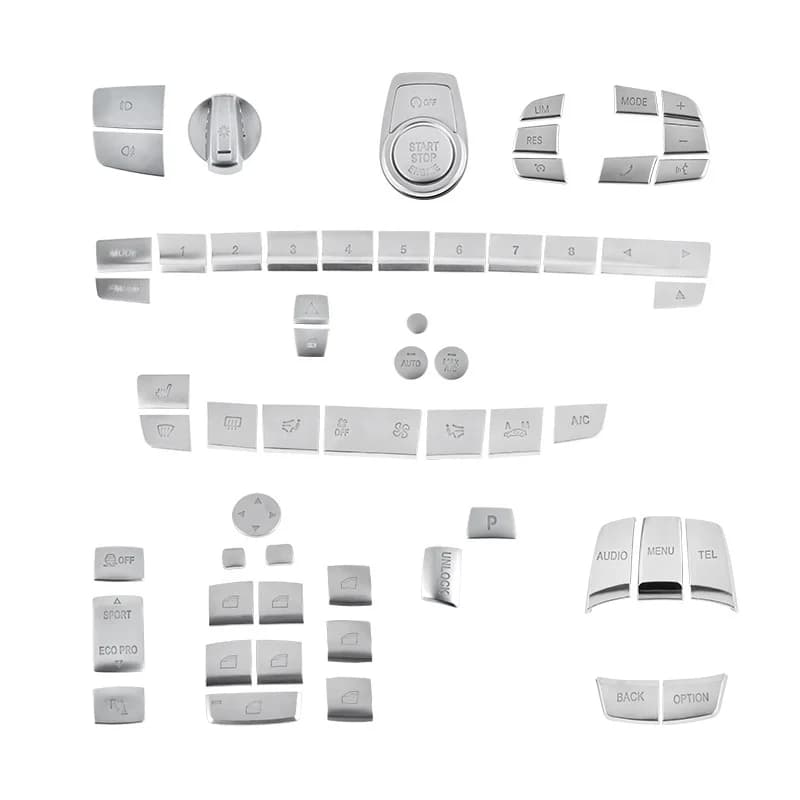 For BMW Series 3 4 F30 F31 F32 F33 F34 F36 F80 3GT: Covering knob Central change, Wall decal for CD and Multimedia buttons, Accessories