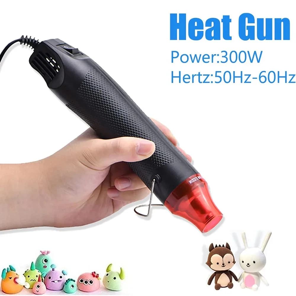 Pistola ad Aria Calda 220/110V, Strumento Elettrico per Fai-da-te, Mini Saldatore con Controllo della Temperatura, Soffiatore per Artigianato con Supporto, per Termoretrazione