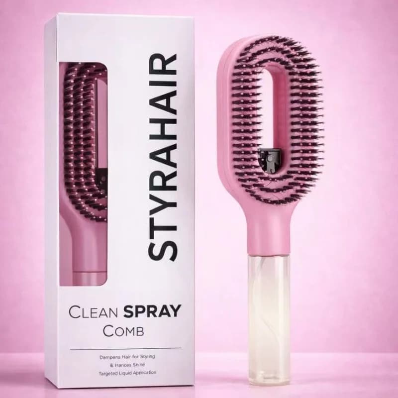 Pettine spray 2 in 1, massaggio delicato del cuoio capelluto, pettine con setole in nylon, manico del pettine con flacone spray per stirare i capelli