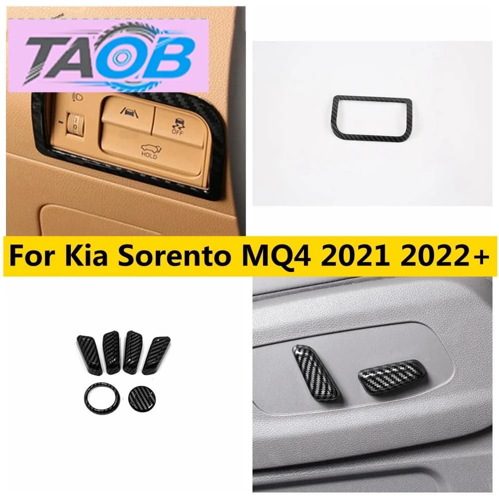 Head Light Lamp Control Switch Decoration Frame Seat Adjust Button Cover Trim For Kia Sorento MQ4 2021 2022 2023 Car Accessories