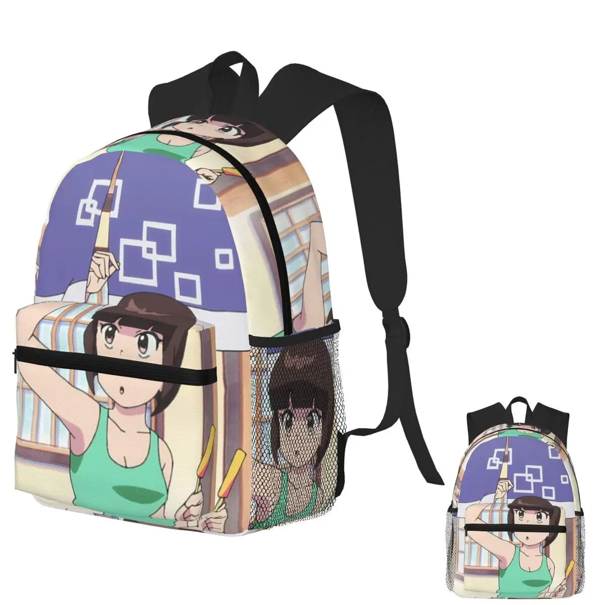 Anime Ranma 12 Nabiki Tendou Studente Zaino Borsa da scuola Escursionismo Viaggio Zaino per ragazzi Ragazze Moda Bookbag Borse a tracolla