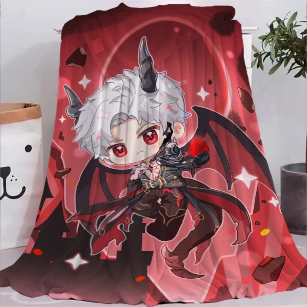 Coperta Cartoon Carina Edizione Q di Love and Deepspace Sylus Xavier Caleb Zayne, Coperta Creativa Kawaii Calda per Aria Condizionata, Regalo