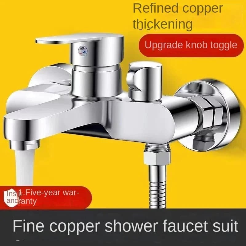 Rubinetto doccia all copper water mixing valve doccia set doccia vasca da bagno interruttore di miscelazione triplo rubinetto caldo e freddo