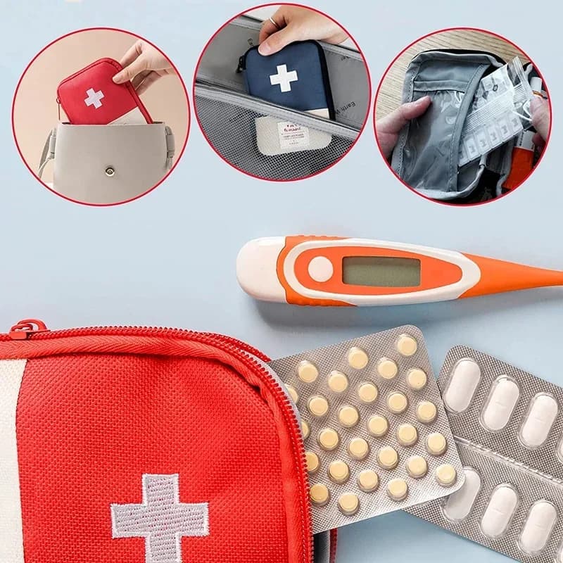 Mini borsa per medicinali portatile da 3 pezzi Kit di pronto soccorso da viaggio Borsa per medicinali Borsa per medicinali Kit di sopravvivenza Scatola per medicinali Campeggio di emergenza all'aperto