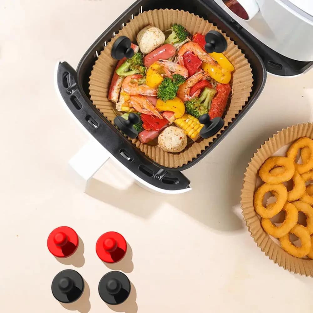 Clip di fissaggio magnetici in silicone per carta da forno per friggitrice ad aria, accessori da cucina riutilizzabili per torte e pollo, utili per la cottura S1Z7