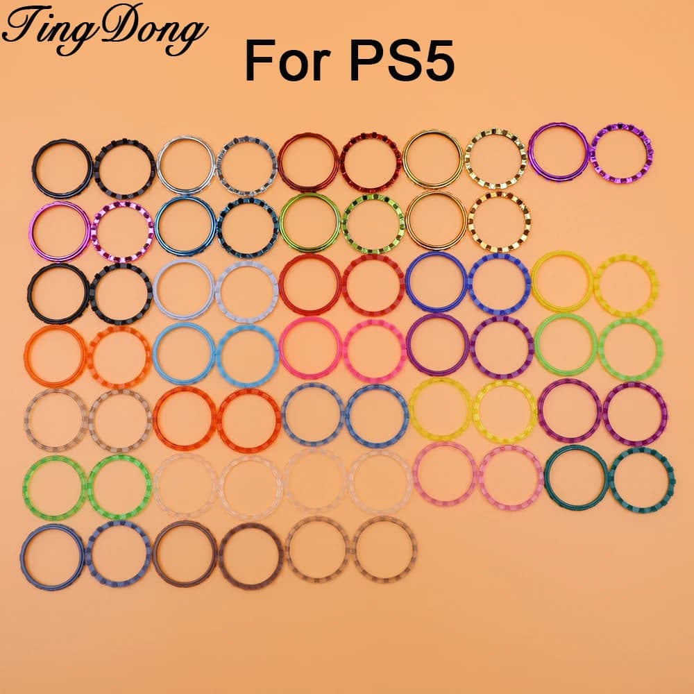 4 paia per controller PS5 Accessori di ricambio per anelli di accento per levetta in plastica colorata + colore trasparente