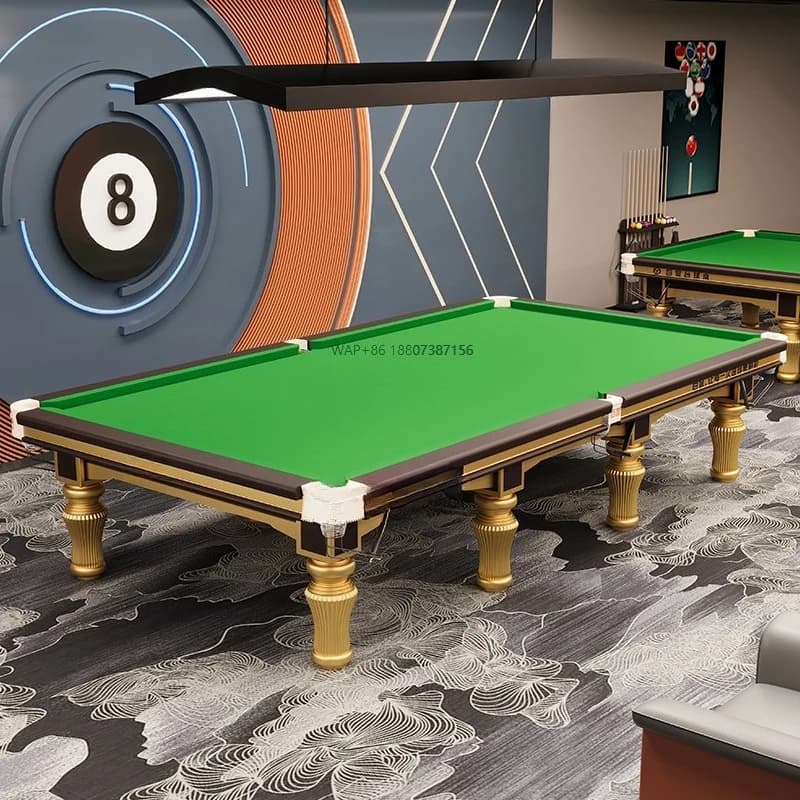 Tavolo da Biliardo e Snooker Inglese da 12 Piedi con Spessore di 4,5 cm, Set Premium per Intrattenimento Domestico con Palle e Stecche da Snooker