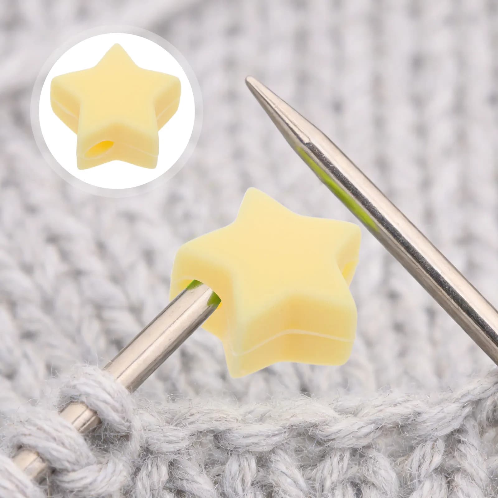 10 Pezzi Protezioni per Ferri da Maglia in Silicone a Forma di Stella, Tappi per Punti per Ferri Piccoli, Accessori per Lavori a Maglia Fai da Te