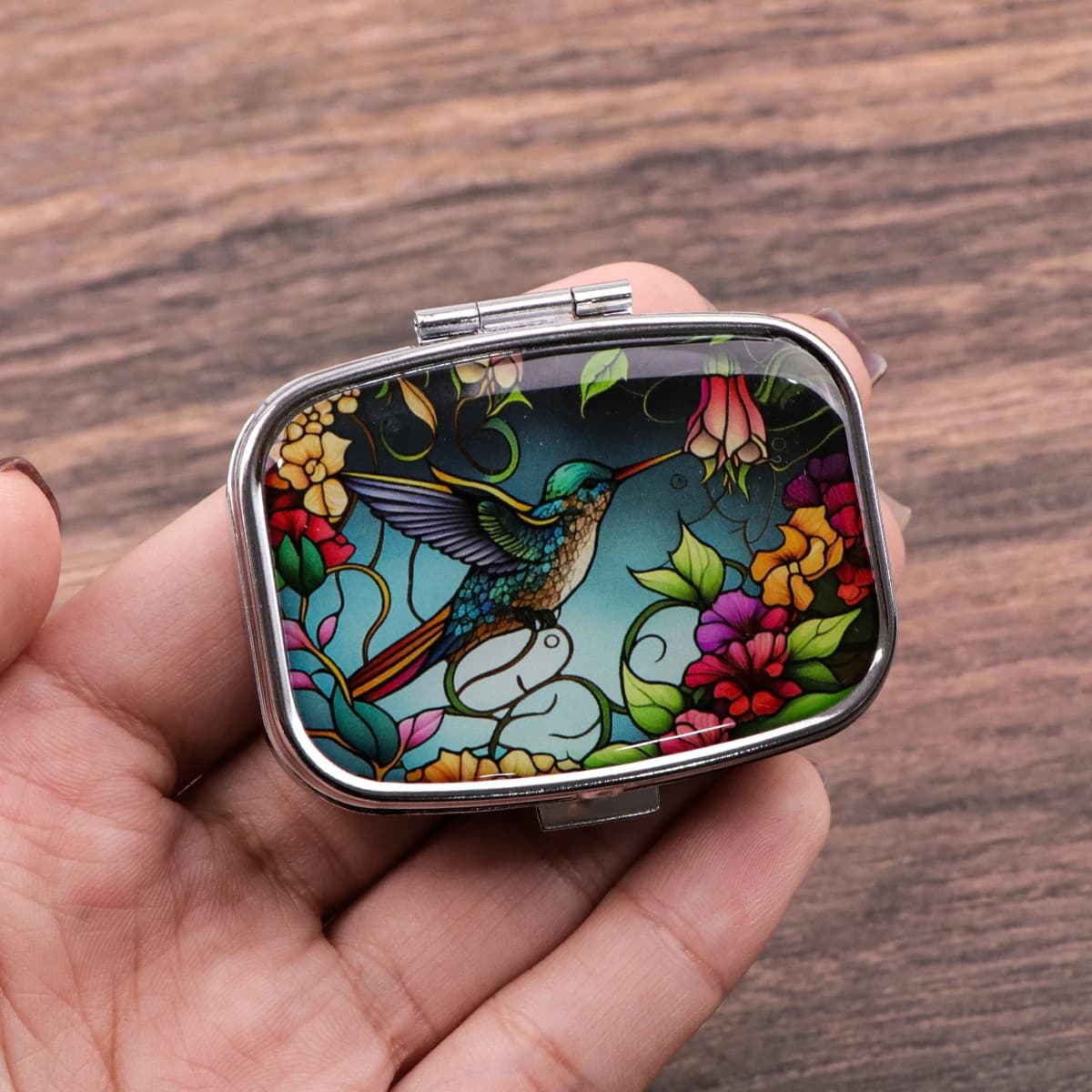 Cute bird cartoon travel pills pocket mini portable case for small pills container for medicines