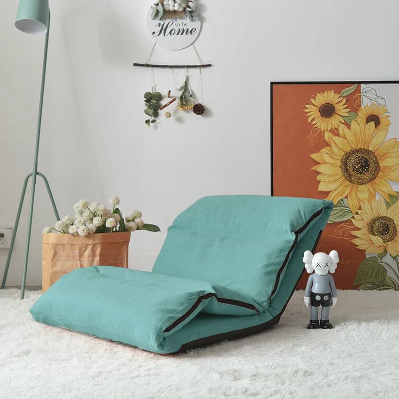 Bean Bag Sofa Foldable Lazy Chair Removable Cover Floor Lounger for Living Room Nursing and Relaxation Portable Sofa Green