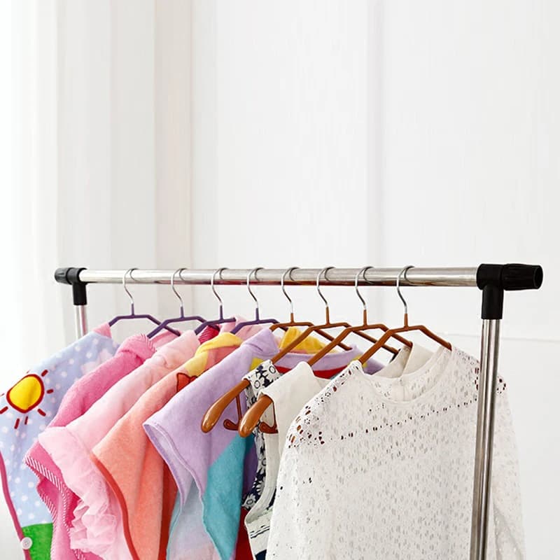 5pc/set Metal Dip Plastic Clothes Hanger Pants Clip Wide Shoulder Adult Non-slip Seamless Drying Rack Wardrobe Storage Space