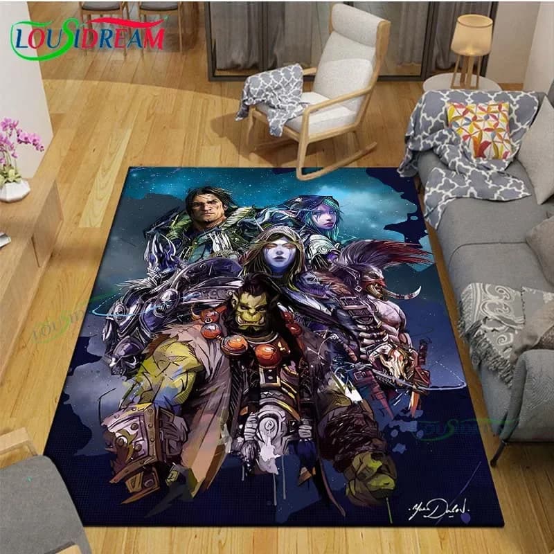 Luxury Game World W-Warcraft 3D Carpet for Home Sofa Decoration, Children's Play Large Mat for Decorations Yoga Mat Large Carpet