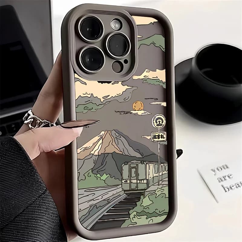Fundas Protection Mountain Train Phone Case For iPhone 17 16 15 14 13 12 11 Pro Max X XS XR 16E 17E 7 8 15 16 14 Plus TPU Cover