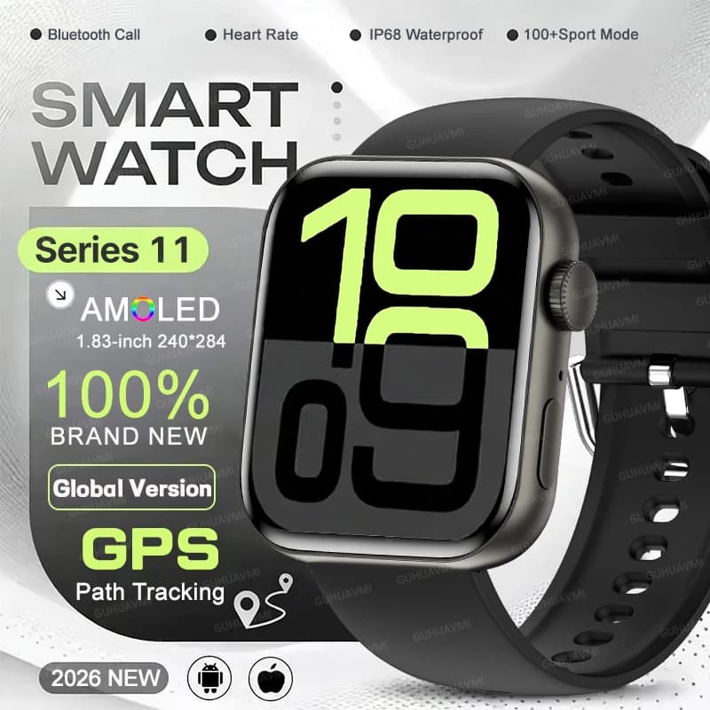Smartwatch 2026 Versione Globale Serie 3 11 con Risposta alle Chiamate, Monitoraggio Calorie, GPS, Rilevamento Frequenza Cardiaca e Funzione Chiamata Bluetooth