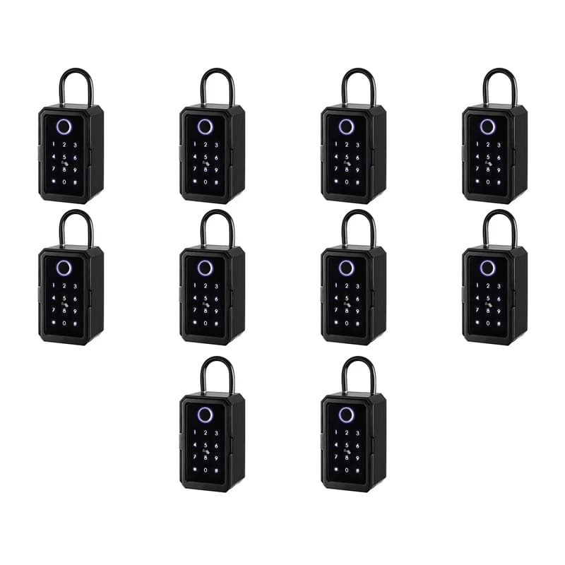 【Hot Cake】10X Smart Key Lock Box Ttlock Wifi Fechadura Eletronica Waterproof Wall Mount Fingerprint Door Lock Security Lockbox