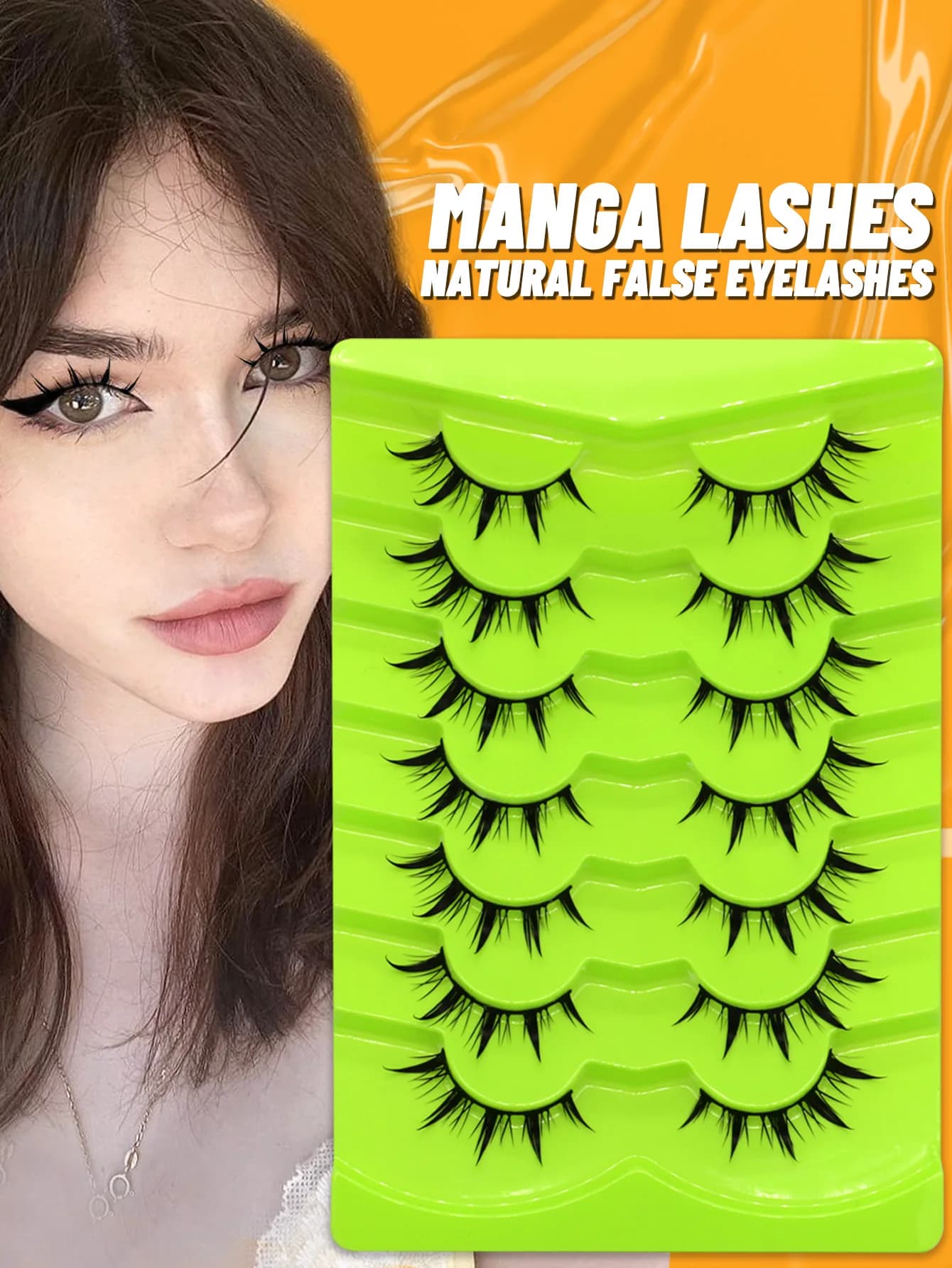Veltrinay Manga Ciglia Aspetto naturale Anime Ciglia finte Ciglia finte sottili individuali Trucco ciglia coreane