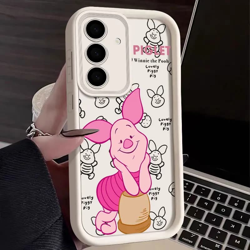 Cover per Samsung Galaxy S26 S25 S24 S23 S22 Plus S21 Ultra S20 FE, Custodia Morbida per Telefono S26Ultra, Winnie the Pooh Piglet