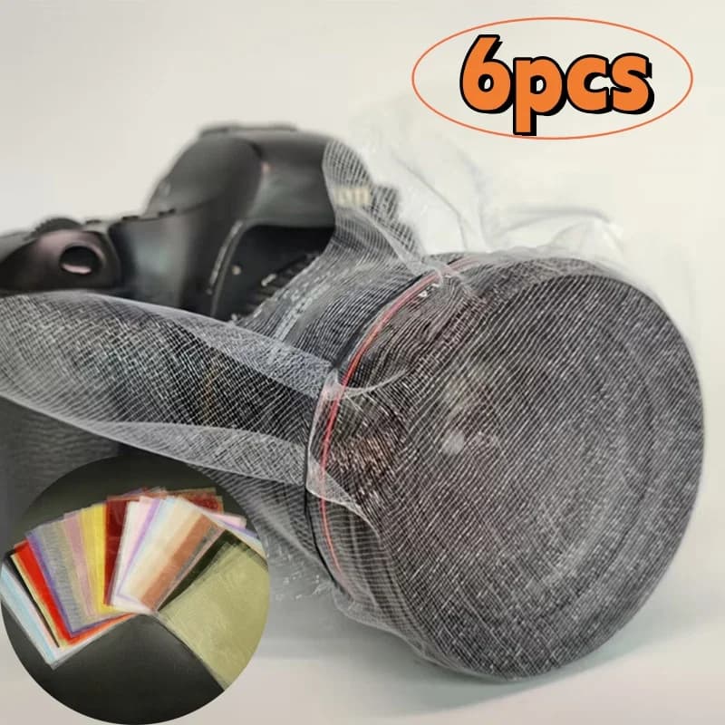 Set di 6 Tessuti in Organza Spessa Trasparente per Sfondo Fotografico, Diffusore di Luce Morbida per Studio Fotografico, Decorazione Fai-da-Te