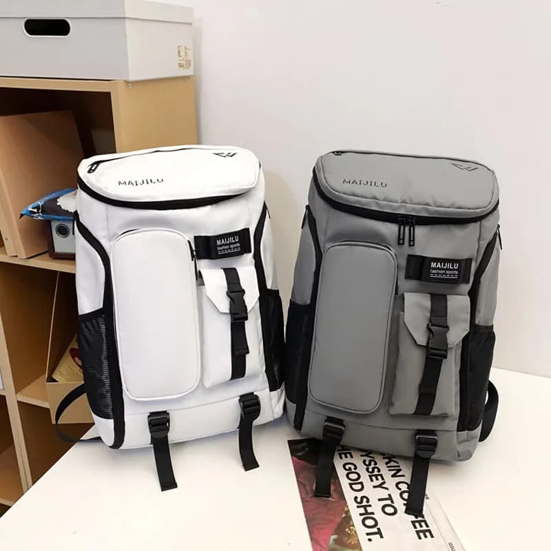 Zaino da viaggio per escursionismo all'aperto, campeggio, zaino per racchette da badminton, tennis, con tasca per scarpe, palestra, fitness, borsa per allenamento universitario
