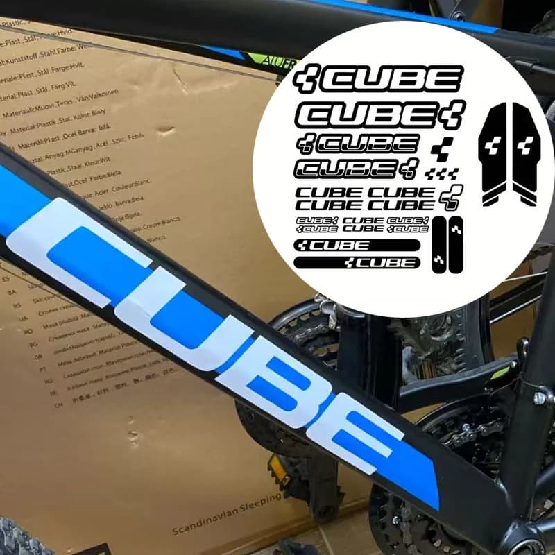 1SET Stylish Cube Logo Sticker Set, Eye - Catching Decals for Bikes, Laptops, Skateboards & Water Bottles