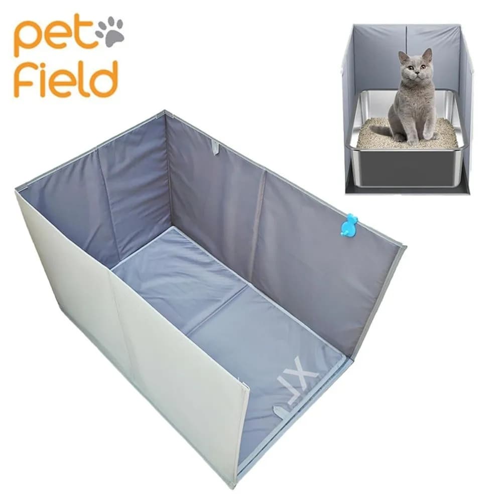 Open Top Cat Litter Box Enclosure High Sided Foldable Cat Litter Box Baffle Portable Waterproof Cat Litter Box Fence Cat