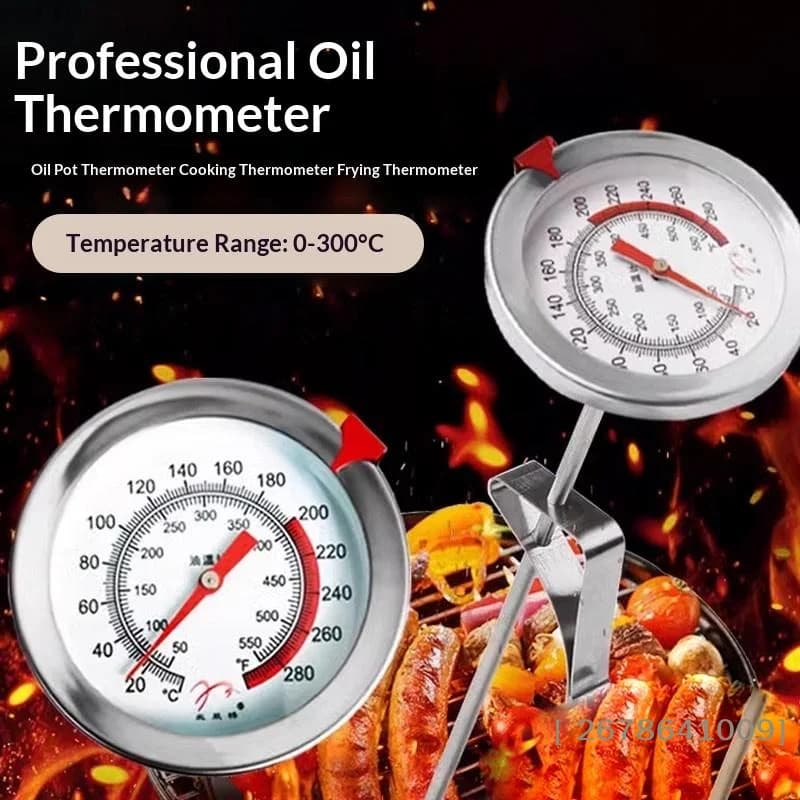 ⚑ Termometro da Cucina in Acciaio Inox per Forno e Barbecue, Sonda per Carne 20/30CM, Termometro per Alimenti e BBQ