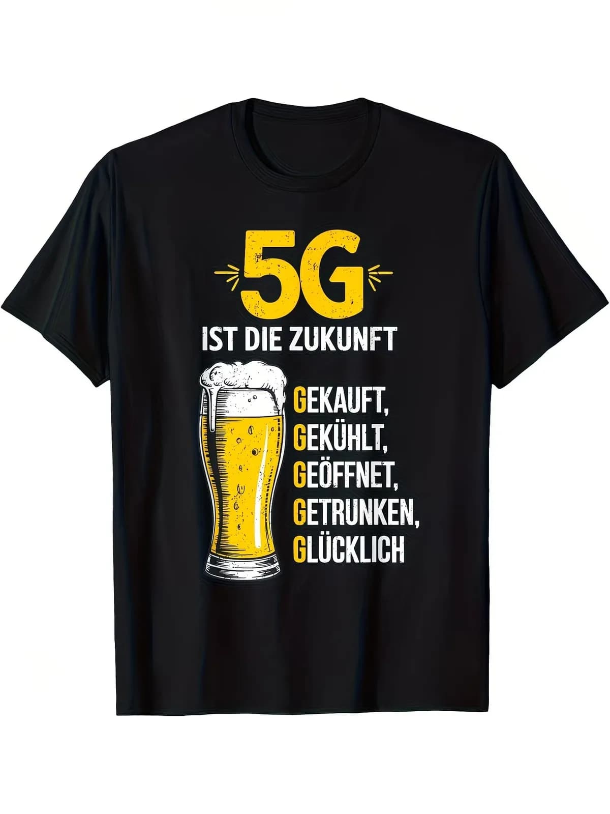 T-shirt 5G Beer con grafica futuristica a forma di tazza