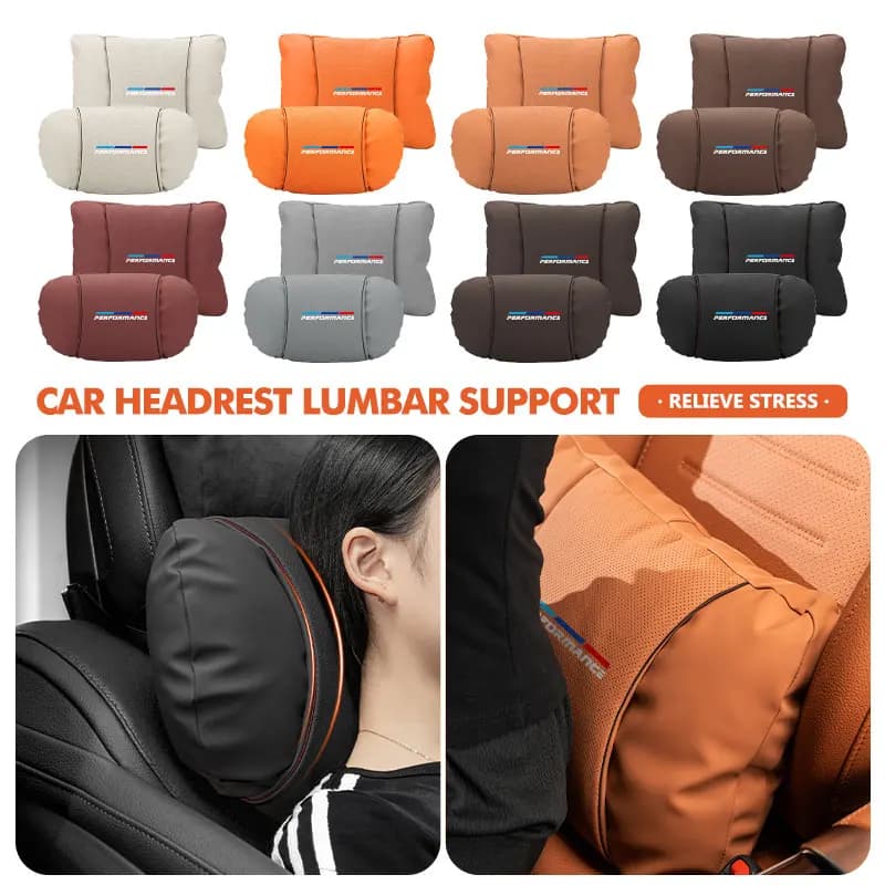 Car Neck Cushion Headrest Pillow Lumbar Breathable Waist Support For BMW E91 E92 E60 F10 F30 E39 E36 E87 X1 X3 X5 E70 E46 E90