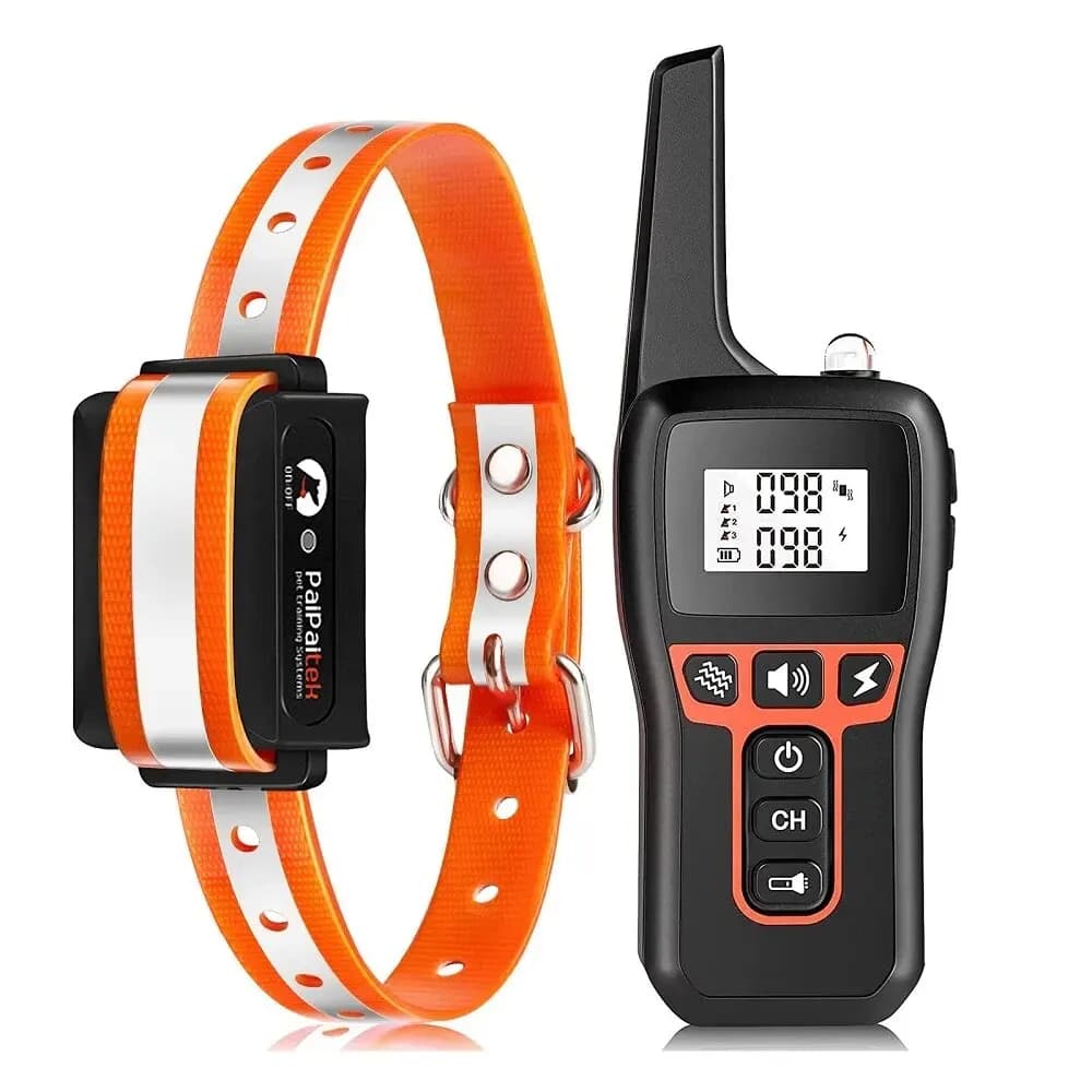 Collare da addestramento per cani da 1000 M con telecomando, collare per abbaio di cani, collare per cani da addestramento ricaricabile impermeabile con suono di vibrazione degli urti