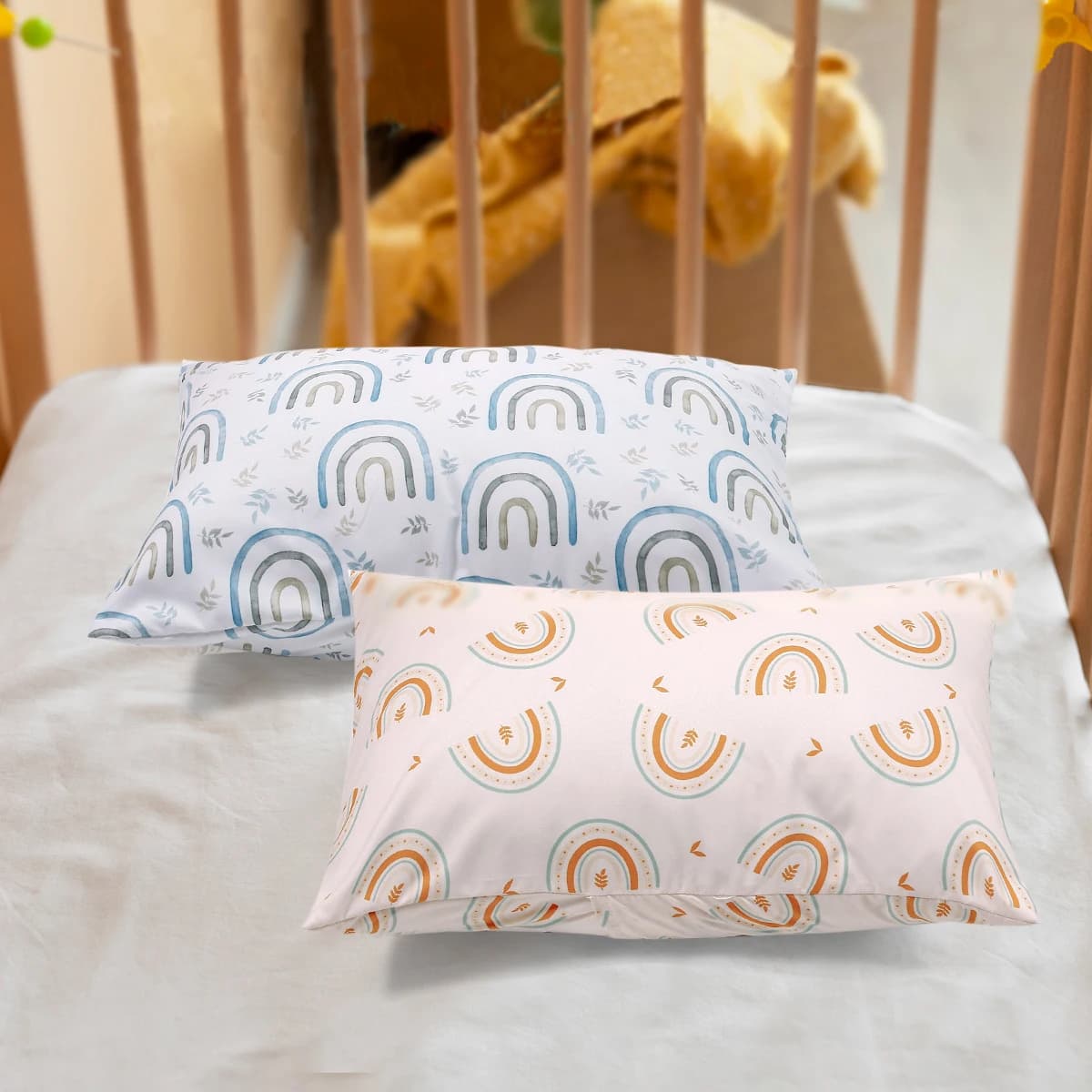 Elinfant 2 Pcs/Set Baby Pillowcase Polyester Breathable Toddler Kids Pillow Cover Fits for Pillow Baby Bedding Pillow Case