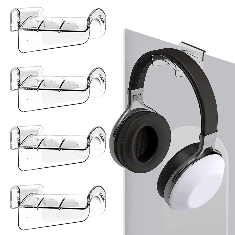 Support for game headphones, transparent headphone hook, easy to install headphone support for PS5 and PS5 Slim console