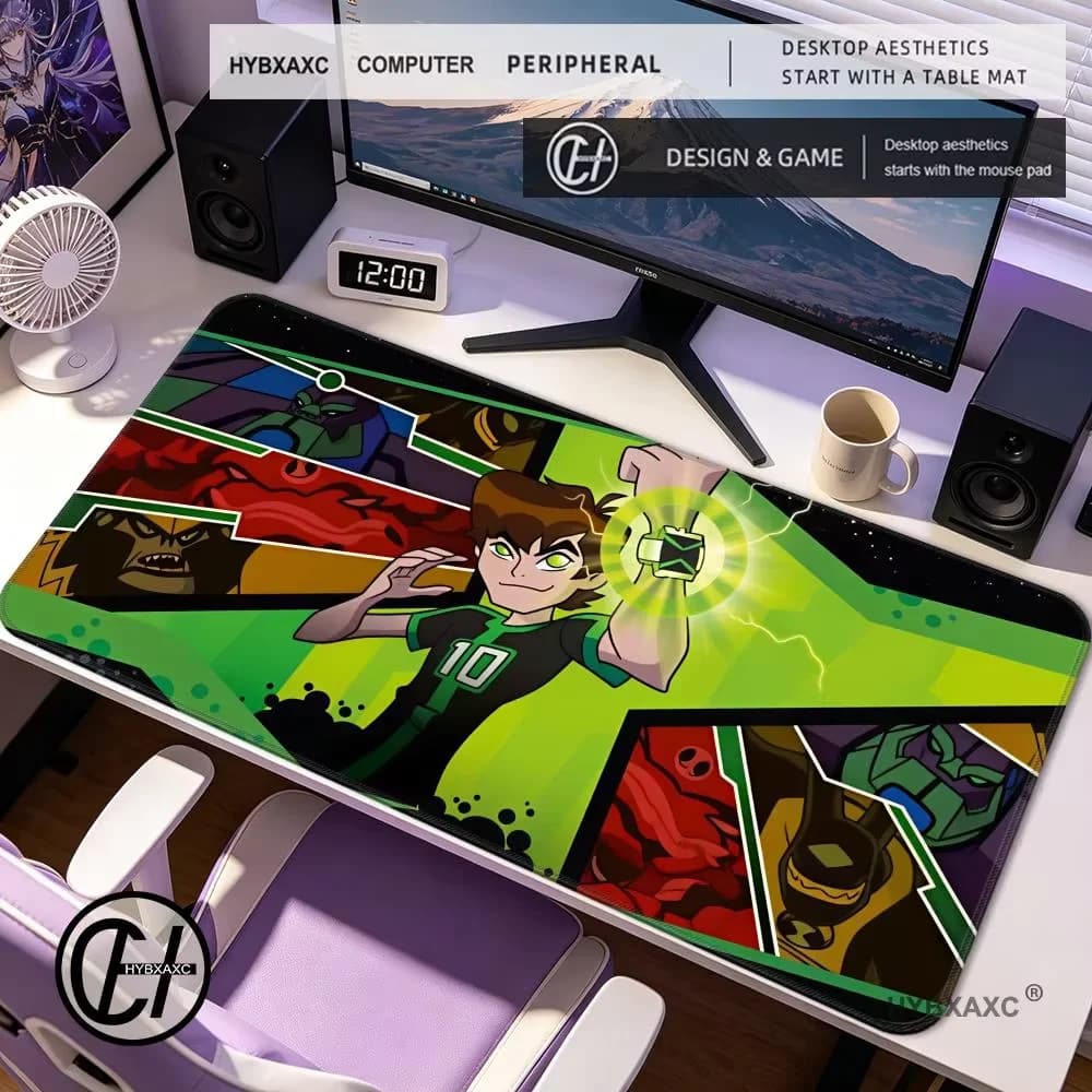 HYBXAXC Cartoon B-en 10 Gaming Mouse Pad Large Anti-slip Rubber Desk Mat for PC Laptop Keyboard