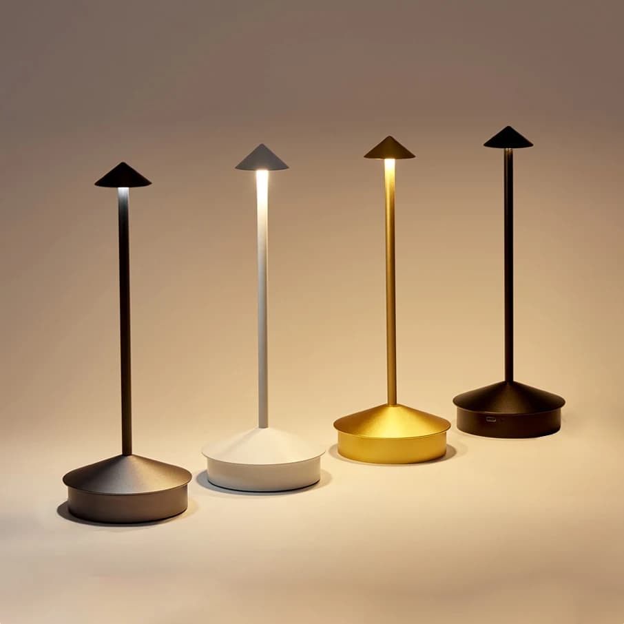 European Style Wireless Rechargeable LED Table Lamp Energy Saving Aluminum Desk Lamp For Restaurant