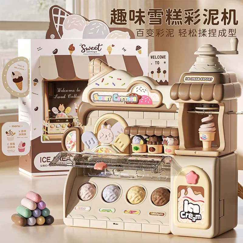 Divertente Macchina per Gelato e Pasta Modellabile, Giocattolo per Bambini, Set Creativo Educativo per Bambini e Bambine