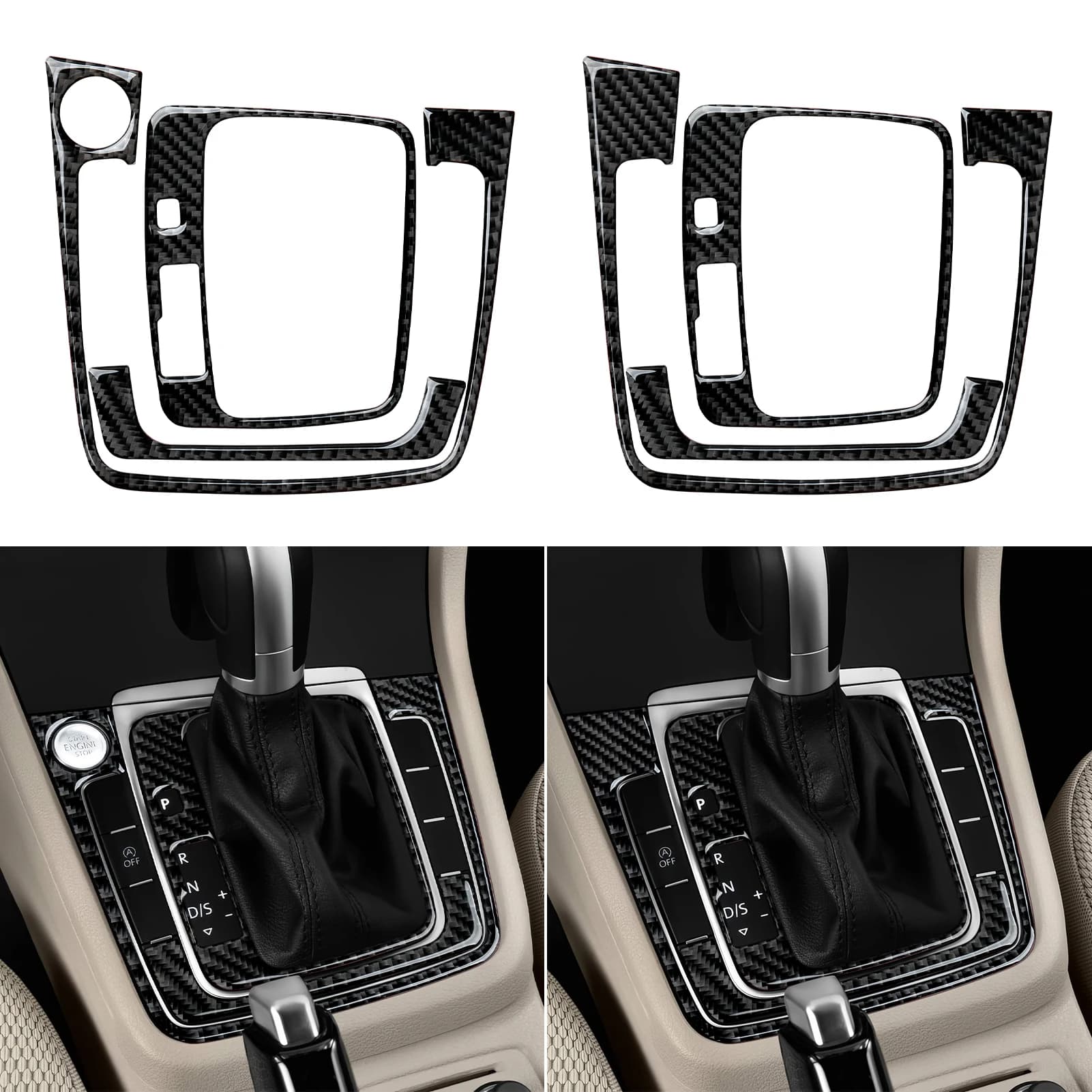 Per VW Golf VII MK7 GTE GTI R Variante Car Center Console Pannello del cambio Proteggi adesivo interno in fibra di carbonio Accessori di rivestimento
