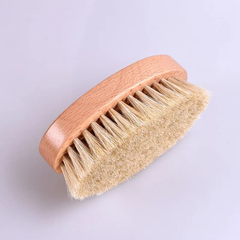 Beech Wood Horsehair Brush Leather Cleaner Polishing Wax Applicator Dust Remover for Shoes Bags Use Home Care Office Travel