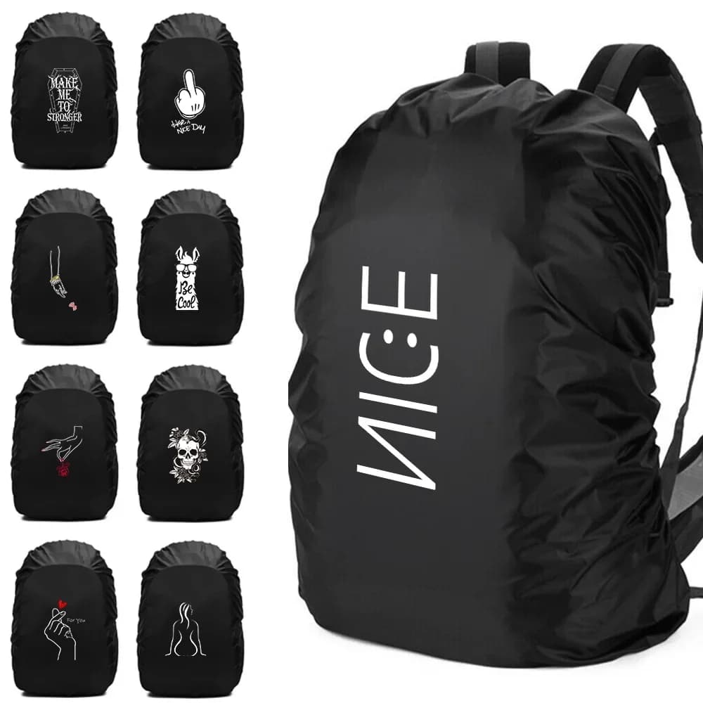 Zaino impermeabile parapioggia uomo Sport all'aria aperta notte ciclismo luce di sicurezza custodia antipioggia borsa campeggio escursionismo 20L-75L
