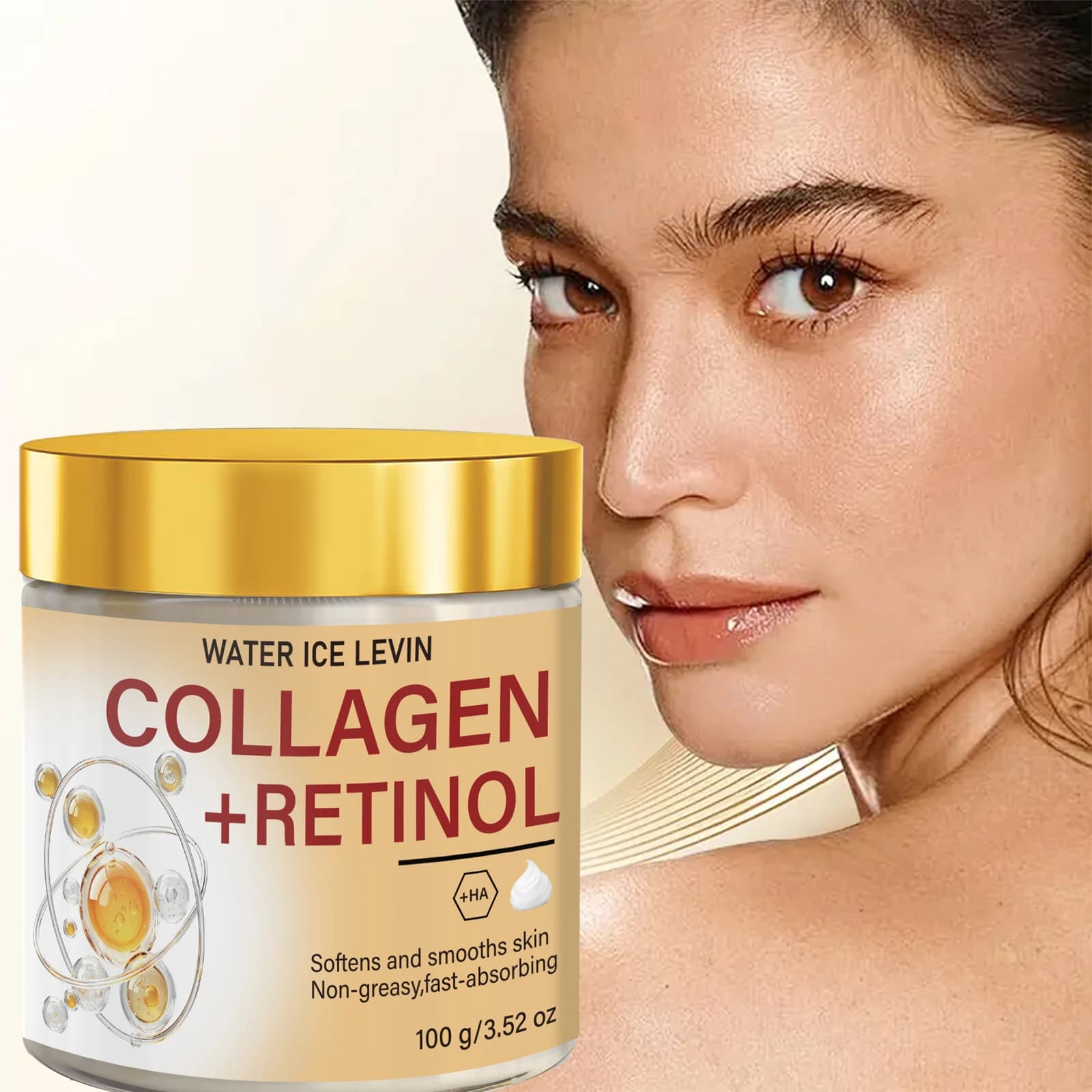 Fast Absorb Non-Greasy Retinol Collagen Face Lotion With Hyaluronic Acid Lock Deep Moisture Soften Coarse Dry Aging Skin 100g