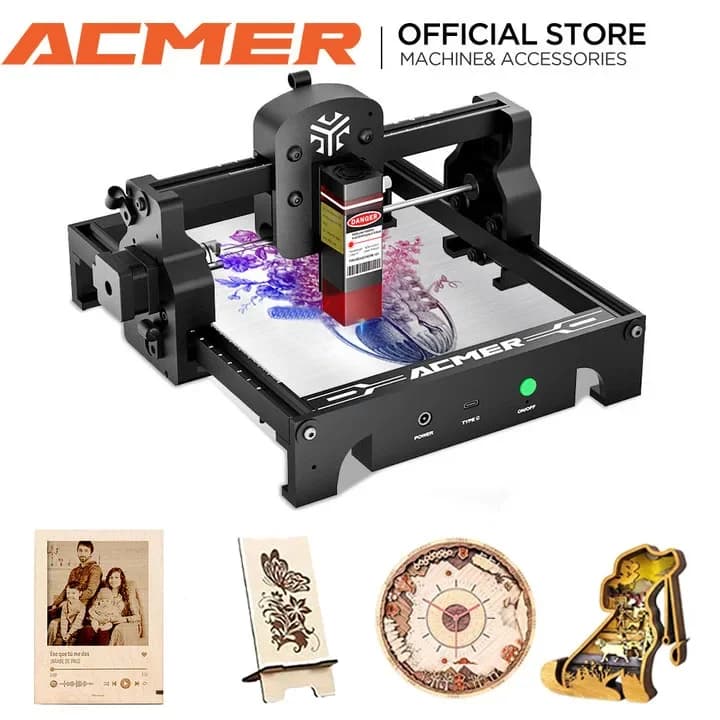 S1 3W Stampante per incisione laser ad alta precisione Portabl Mini incisore laser ACMER Ultraleggero Strumento fai da te Logo Macchina CNC