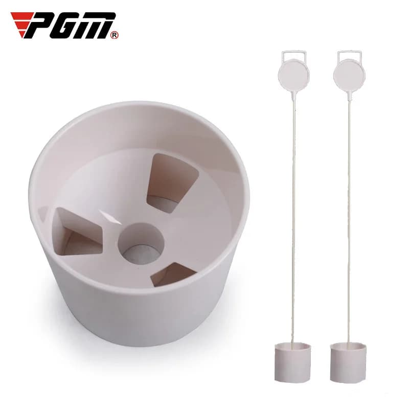 PGM 4-Hole Golf Green Flag Flagpole Plastic Practice Hole Cup Golf Course Trainer White