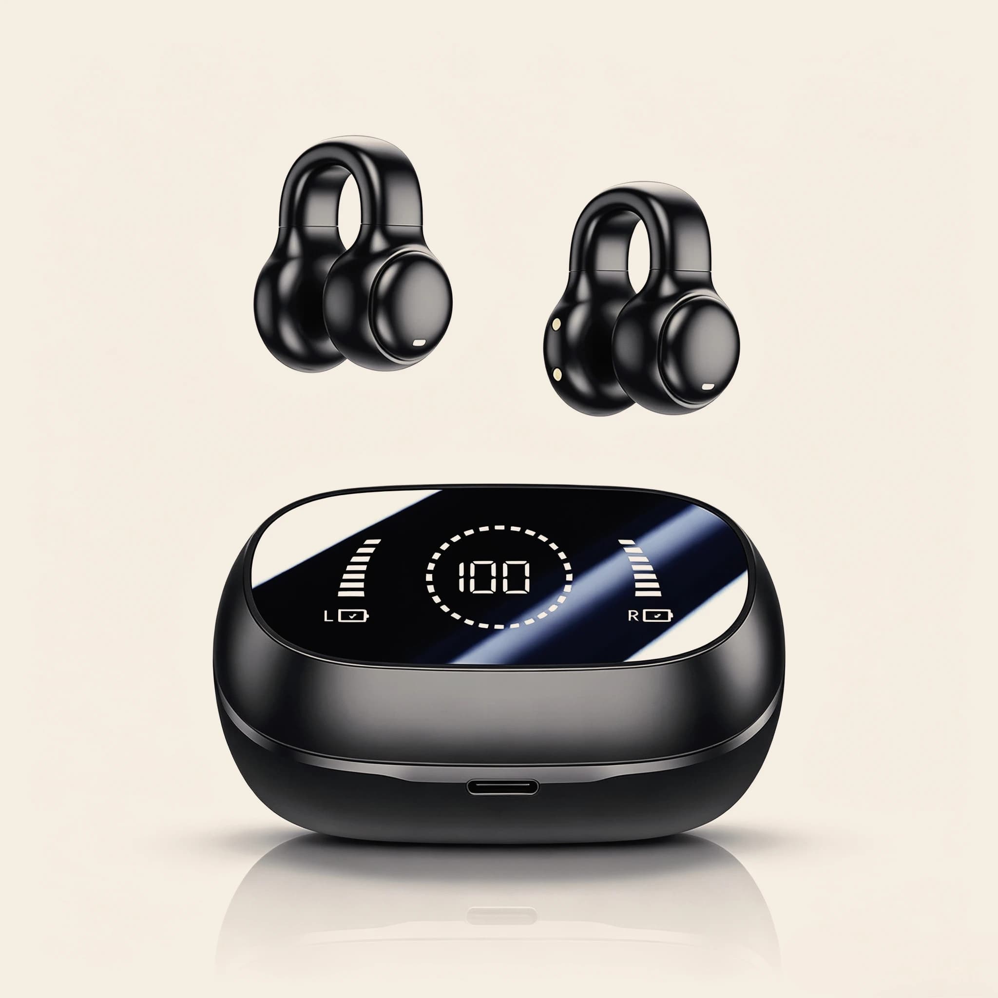 Wireless TWS Bone Conduction Bluetooth Earphones Stereo Audio Sports Headset Noise Cancelling Mic Ideal for Daily Life