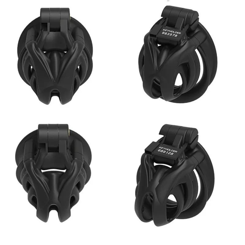 Dispositivo di castità maschile New Snake 3D EVO Cage Mamba V7.0 con 4 anelli per pene con polsino a doppio arco Cobra Cock Belt giocattoli per adulti per uomo