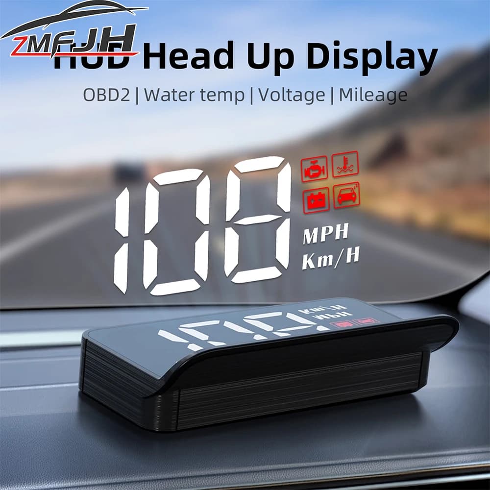 New OBD Head Up Display For HUD Digital Speedometer Monitor Windshield Projector Odometer Water Temp Volts Gauge Customized