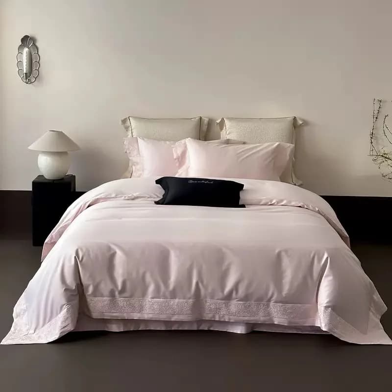 High-end 1000TC Egyptian Cotton Floral Embroidery Wide Side Design Luxury Bedding Set Duvet Cover Bed Sheet Pillowcases 4Pcs