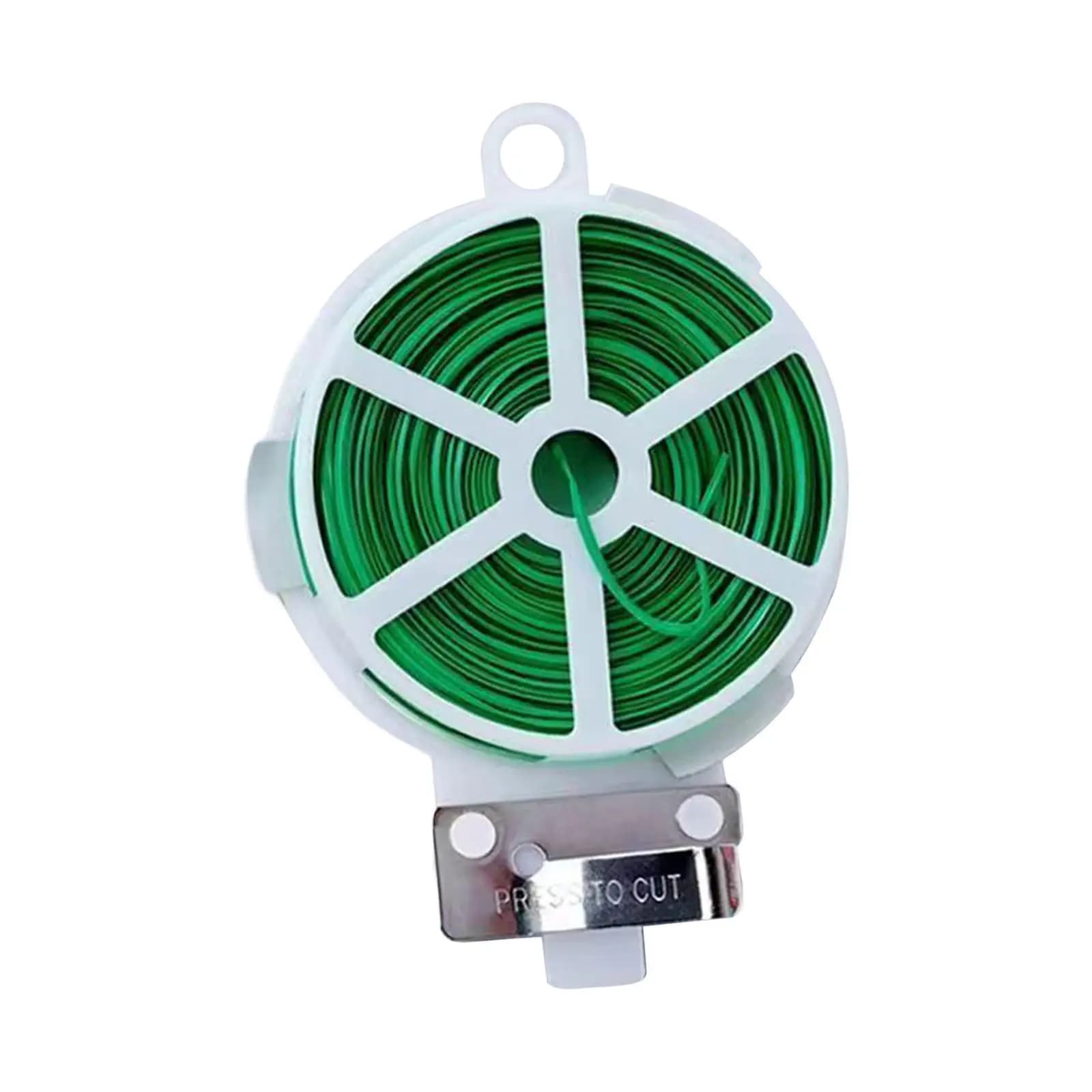 Plant Ties Garden Twist Ties Green 164ft Cable Organization Twine Ties Built in Cutter for Planting Climbing Plants Gardening