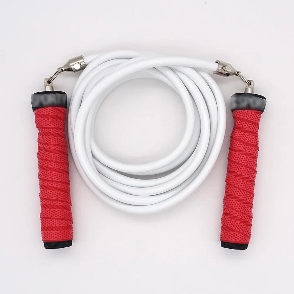 Jumping rope with non-slip and sweat absorbent racing bearing, self-locking, 6mm/8mm PVC cable, gym, fitness, weighted jump rope
