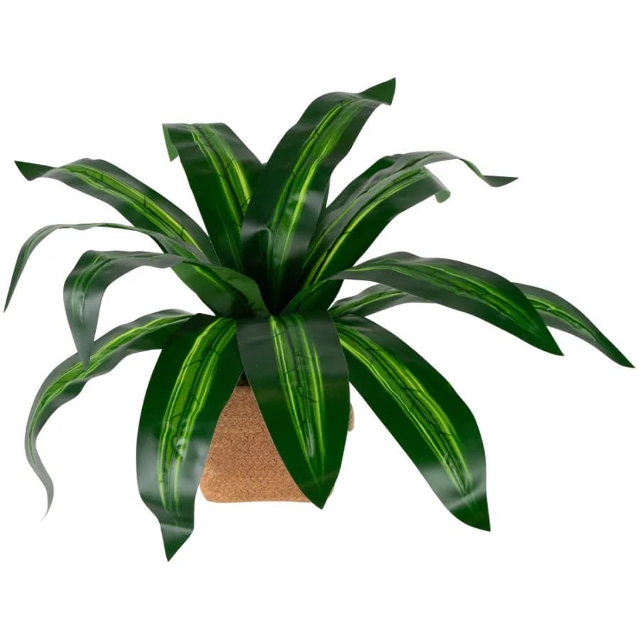 Artificial Dracaena Plant in Square Rattan Pattern Ceramic Pot - 27"